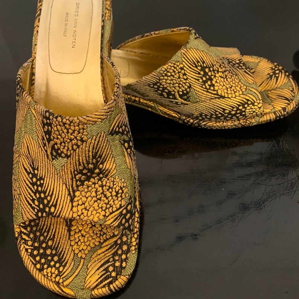 Dries Van Noten Brocade Block Mule